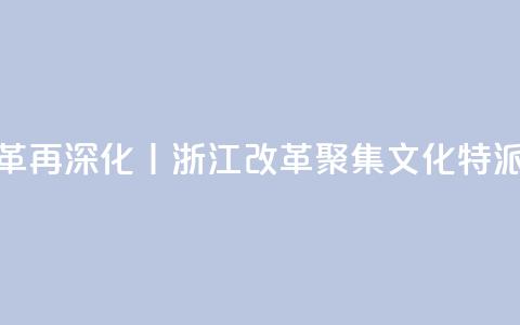 锚定现代化 改革再深化丨浙江改革聚集：文化特派员更新“进度条” 第1张
