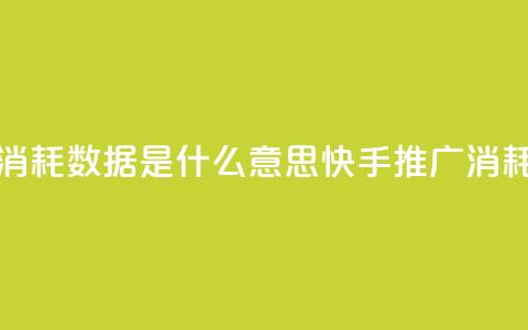 快手推广消耗数据是什么意思(快手推广消耗数据详解) 第1张